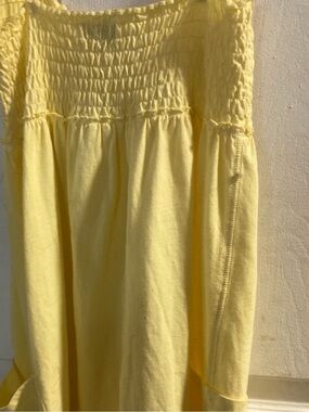 Girls' Yellow Smocked Casual Sundress with Spaghetti Straps